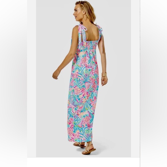 NWOT Lilly Pulitzer XL Maleka maxi dress Multi Tropical Punch print. - Picture 2 of 6